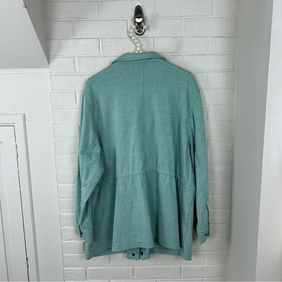 Lands’ End Teal Aqua Knit Snap Front Lightweight Jacket Size 1X - Picture 11 of 11